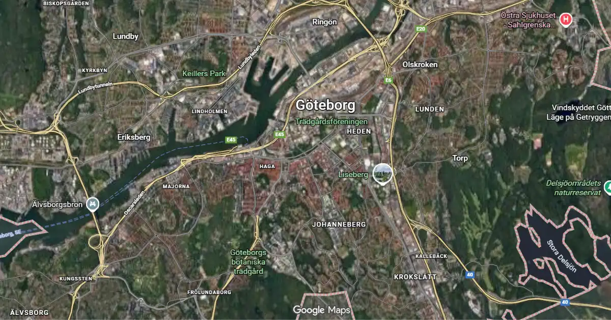 Google Maps vy över Göteborg för lokal SEO strategi